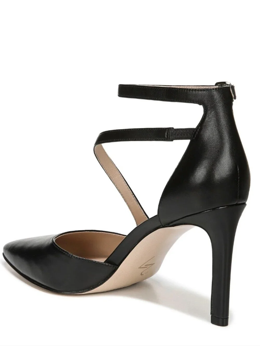 27 Edit Naturalizer Black AbilynLeather Strappy Pointed-Toe Pump Size 7.5 Narrow
